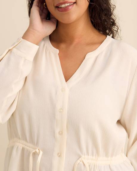 Buttoned Down Cinched-Waist Shirt