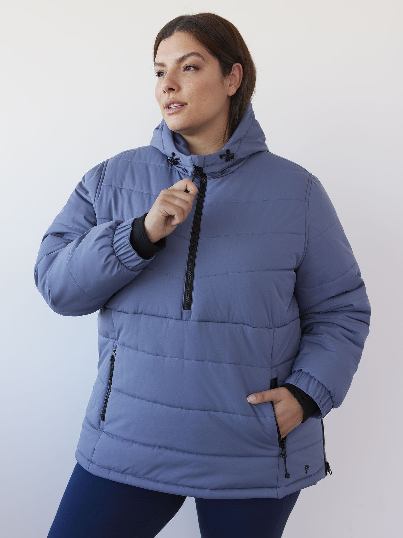 Manteau d'hiver à capuchon à enfiler, tissu responsable - Active Zone