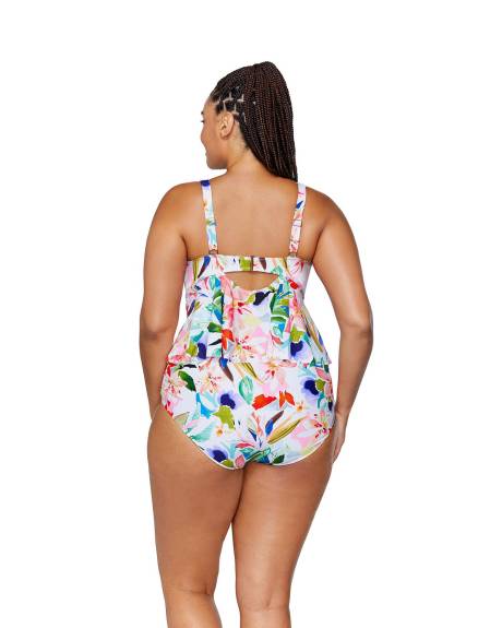 Haut de maillot Topanga à imprimé tropical - Raisins Curve
