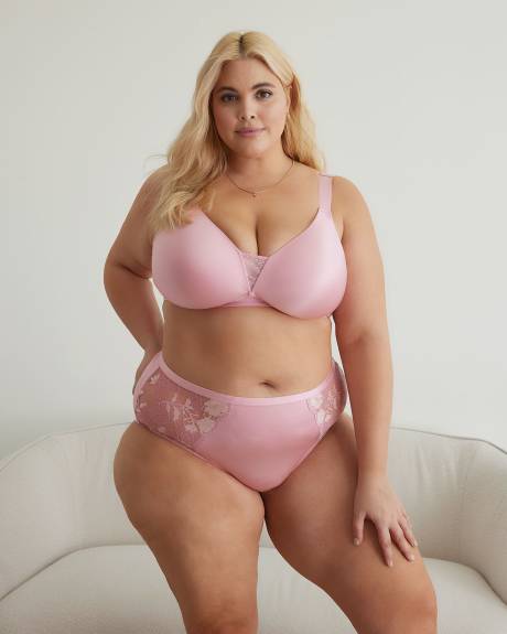 Wirefree Microfibre T-Shirt Bra with Lace Insert - ti Voglio