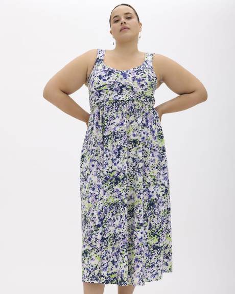Sleeveless Maxi Dress with Pleated Bust - Addition Elle