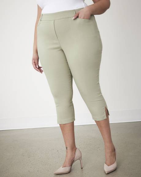Pantalon capri, coupe ingénieuse, tissu responsable