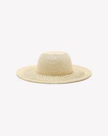 Wide Rim Textured Straw Hat