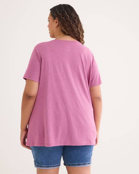 T-shirt avec col en V, coupe boyfriend - Essentiels PENN.