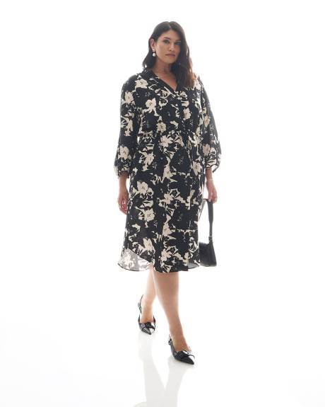 Robe-chemisier avec cordon à la taille - Addition Elle