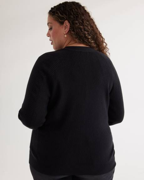 Cardigan boutonné à mailles pointelle