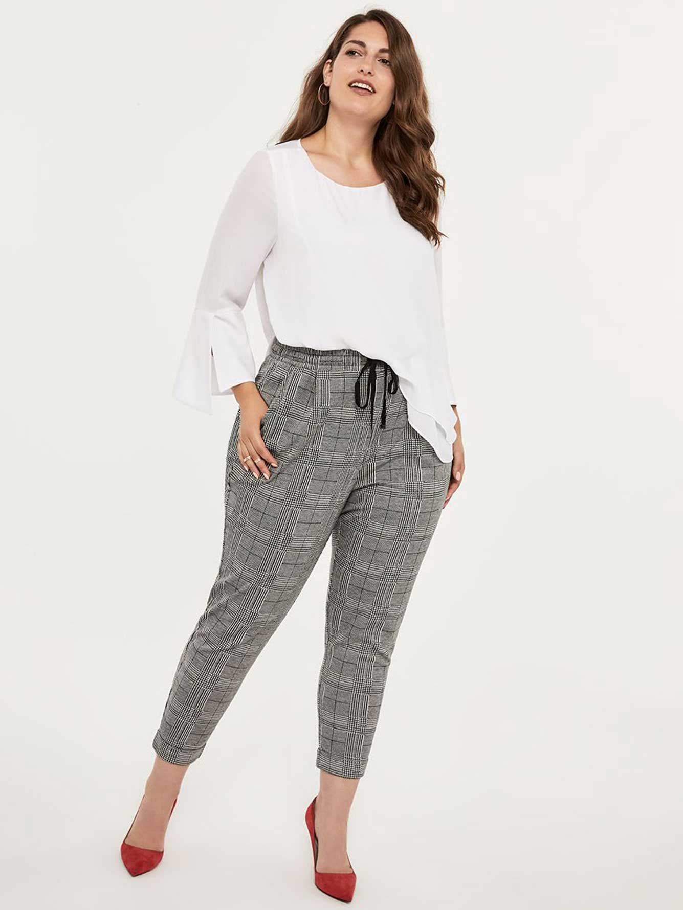 plaid jogger pants womens