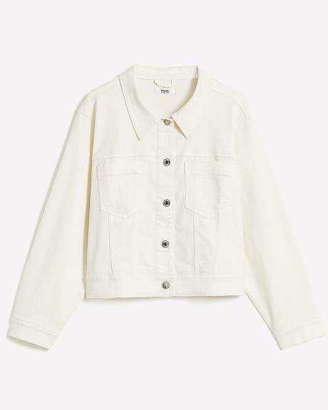 Responsible, Cropped White Denim Trucker Jacket - d/C JEANS