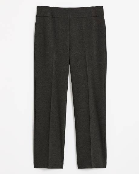Pantalon gris chiné amincissant essentiel à jambe droite en pointe de Rome