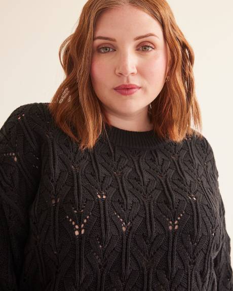 Pointelle Crewneck Sweater
