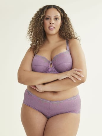 Culotte classique deux tons avec taille en dentelle - Déesse Collection