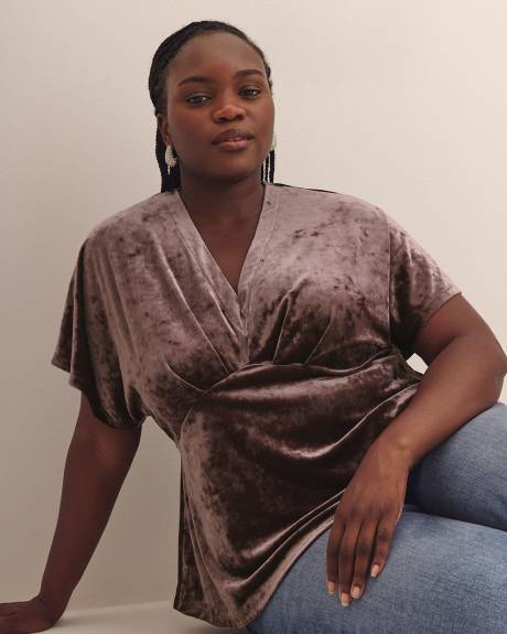 Haut cintré et évasé en velours - Addition Elle