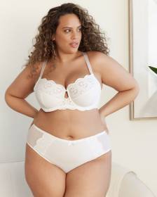 Soutien-gorge en dentelle blanche non doublé, avec armatures - Déesse Collection