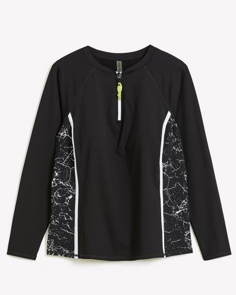 Long-Sleeve Rashguard with Built-In Bra - Active Zone