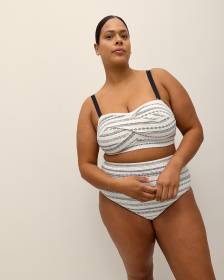 Striped Twisted Bandeau Bikini