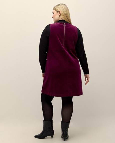 Purple Sleeveless Corduroy Dress