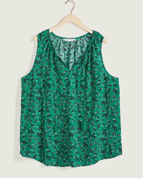 Printed Long Sleeveless Blouse - In Every Story