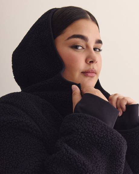 Manteau long en sherpa avec capuche - Active Zone