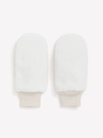 Sherpa Mittens with Ribbed Cuffs