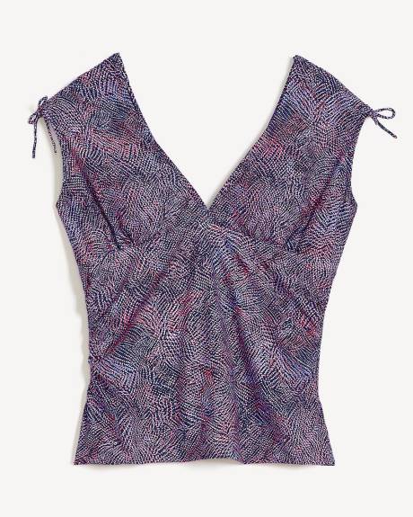 Dotted Plunge A-Line Tankini Top
