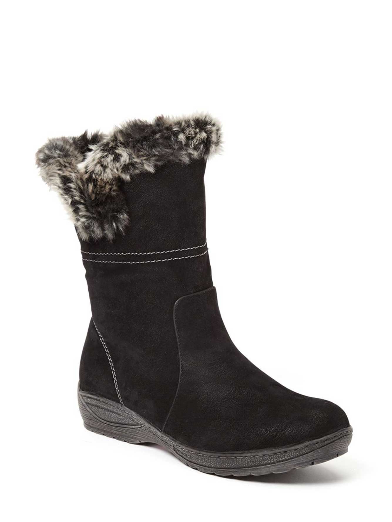 wide width boots with fur