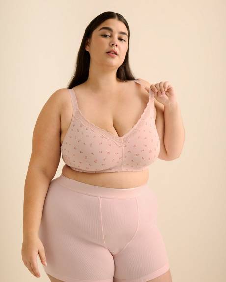 Soutien-gorge en coton &agrave; cerises avec dentelle, sans armatures - ti Voglio