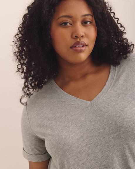 T-shirt col en V, coupe boyfriend - Essentiels PENN.