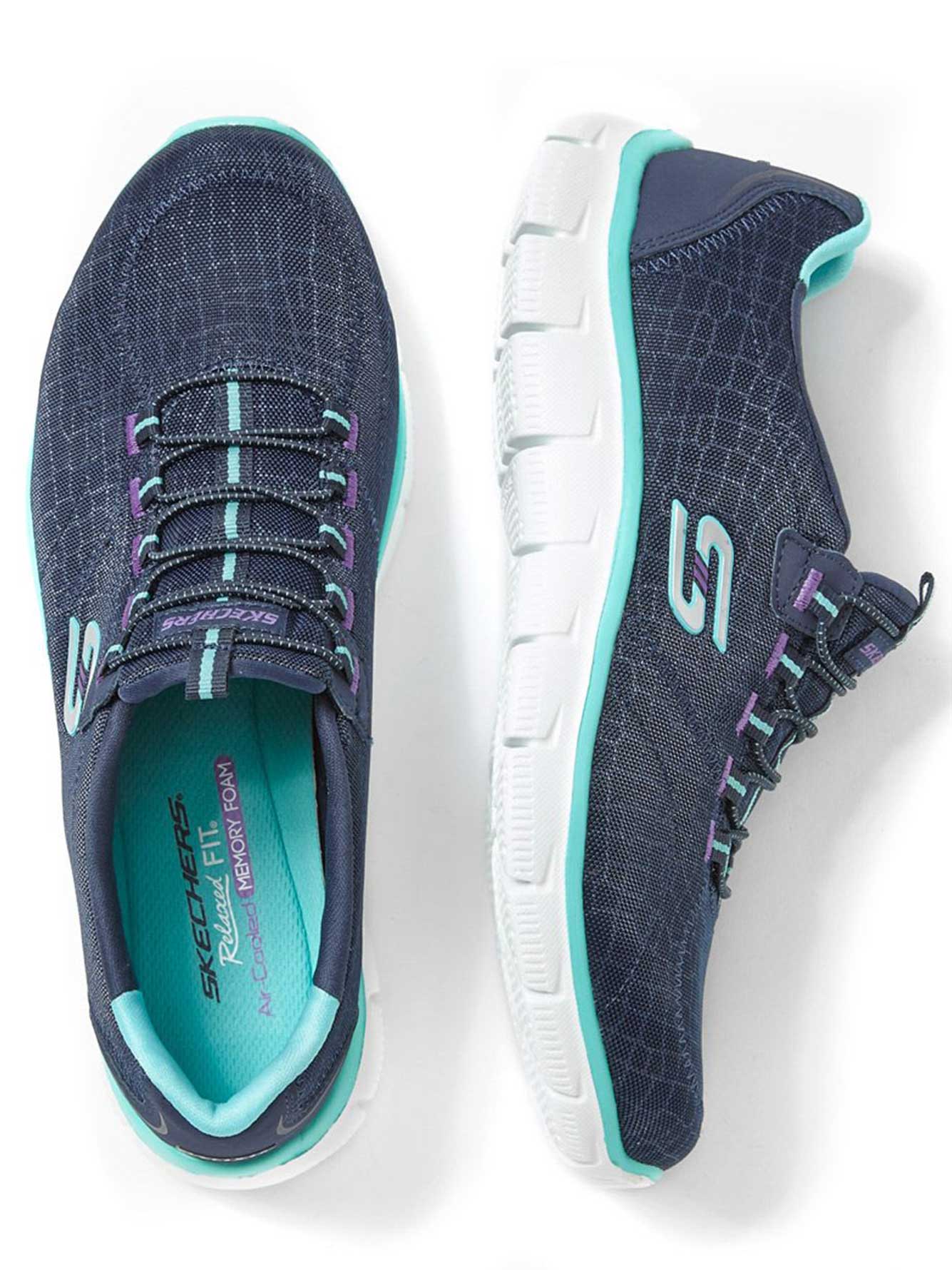 skechers wide width slip on sneakers