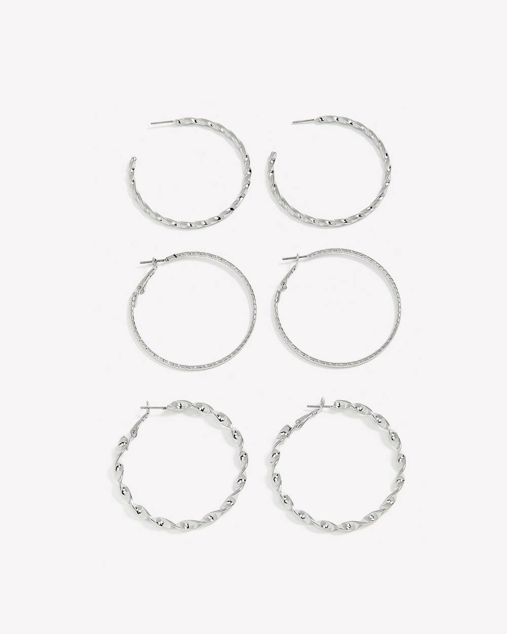 Silver Assorted Hoop Earrings, Set of 3 Penningtons