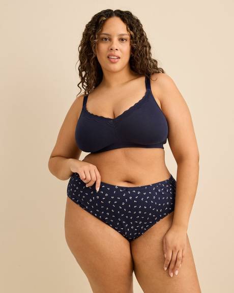 Soutien-gorge en coton bleu avec dentelle, sans armatures - ti Voglio