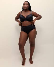 Black Full Brief with Lace Back - Déesse Collection
