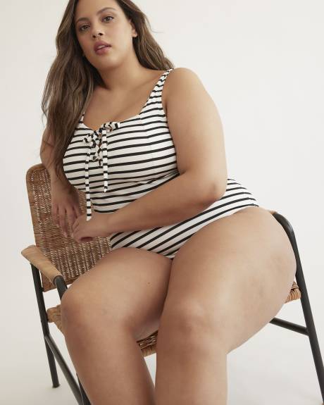 Lace-Up Longline Square Bikini Top