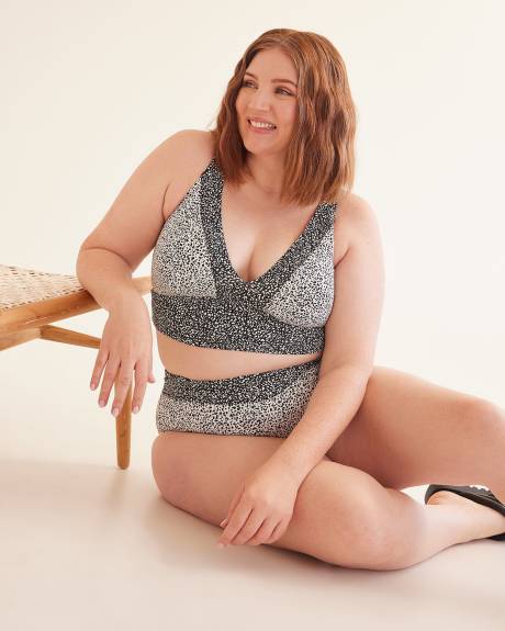 Printed Plunge Bikini Top