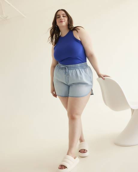 Camisole côtelée à encolure licou