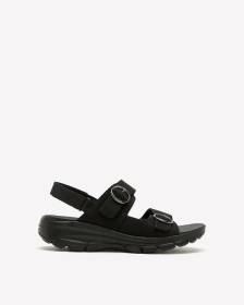 Wide Width, Black Easy Going Double-Buckle Sandal - Skechers