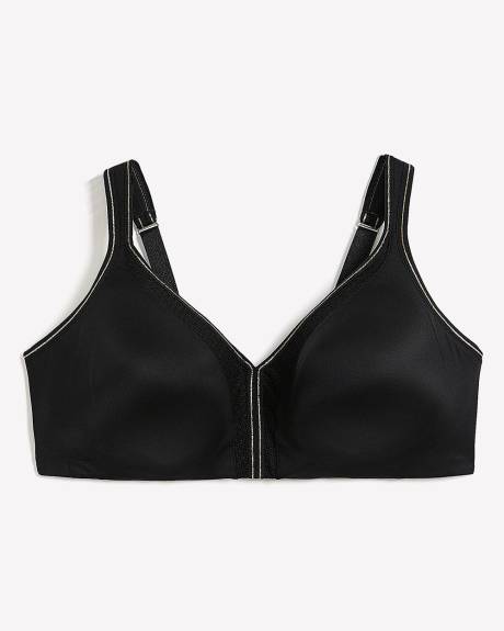 Black Wireless Padded T-Shirt Bra with Lace - ti Voglio