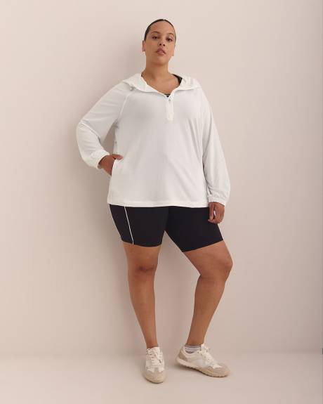 Textured Hooded Half-Zip Jacket - Active Zone