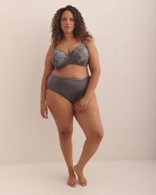 Light Control Grey Full Brief with Mesh - Déesse Collection