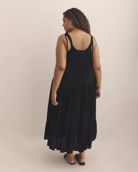 Long Crinkle Swim Cover-Up Dress