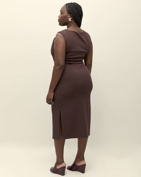 Straight Midi Dress with Pleats - Addition Elle
