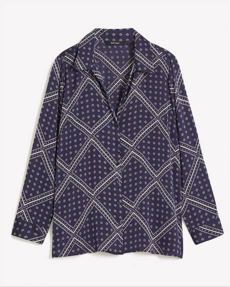 Chemise de nuit en satin à motif - Déesse Collection