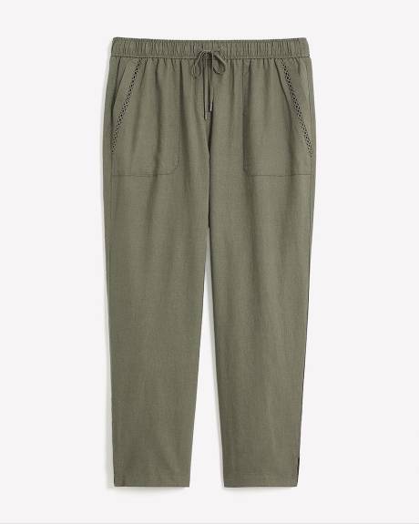 Linen Blend Tapered Leg Pant