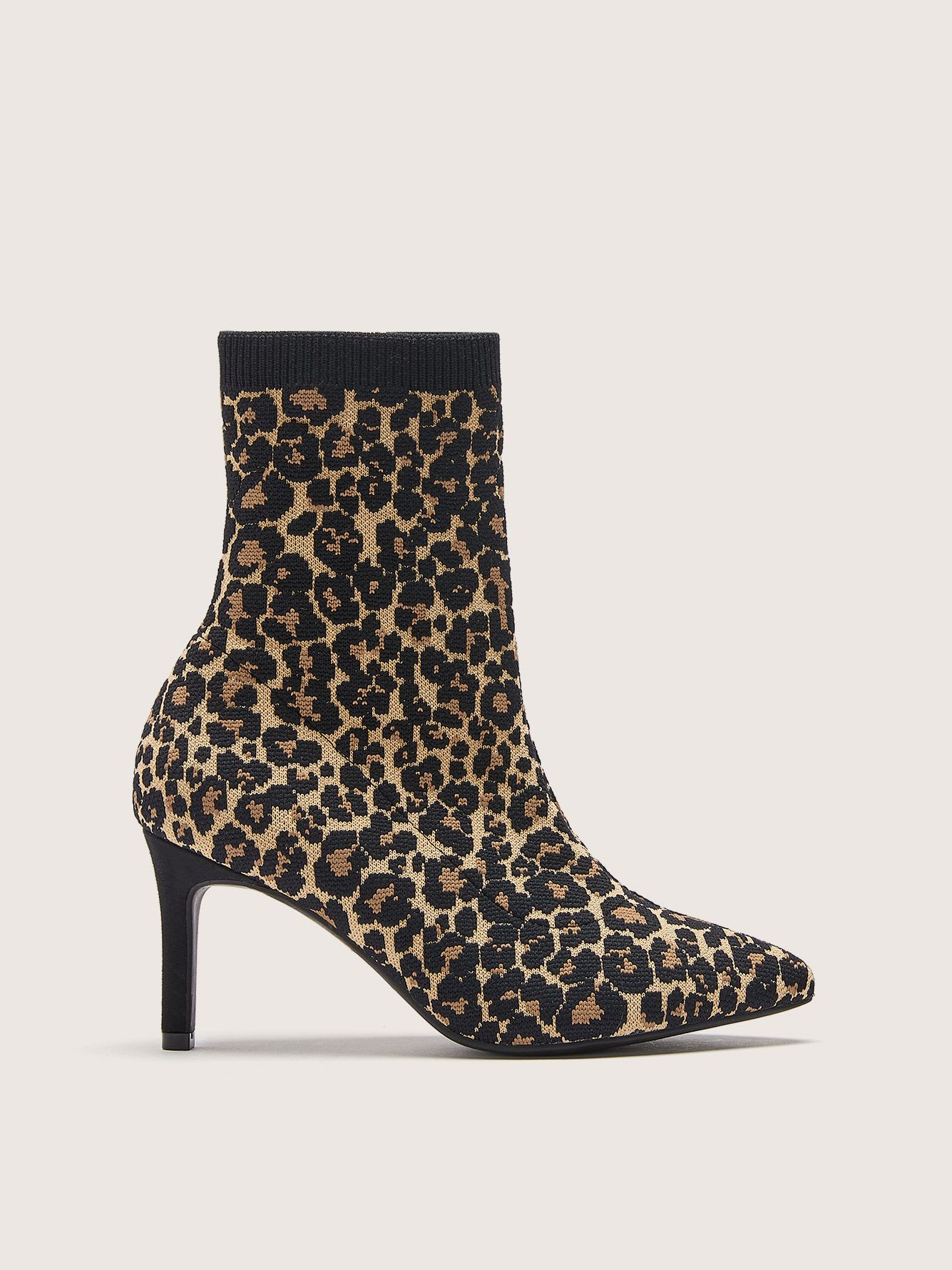 wide width leopard booties