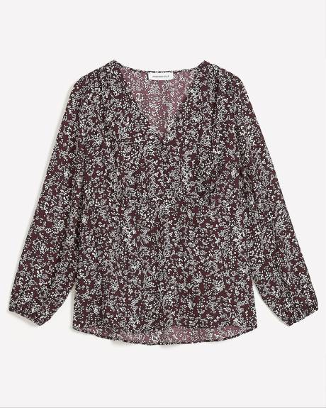 Responsible, Empire Waist Blouse with Long Balloon Sleeves - Addition Elle