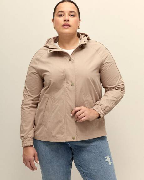 Hooded Short Crinkled Parka - Addition Elle