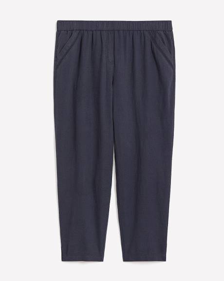 Linen Blend Tapered-Leg Pant