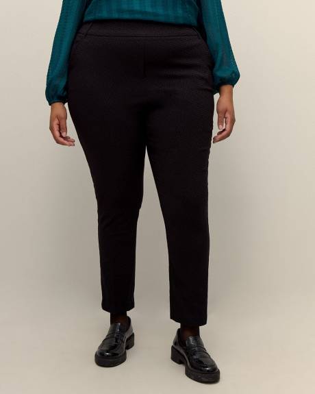 Pantalon ingénieux noir texturé à jambe skinny - Essentiels PENN.