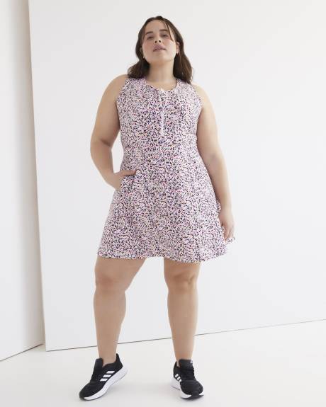 Printed Sleeveless Knit Dress with Undershort - Active Zone