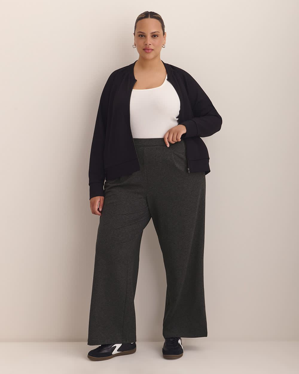 Heather Grey Ultrasoft Wide-Leg Pant - Active Zone