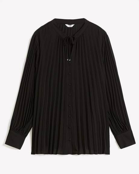Responsible, Silky Pleated Buttoned Down Blouse